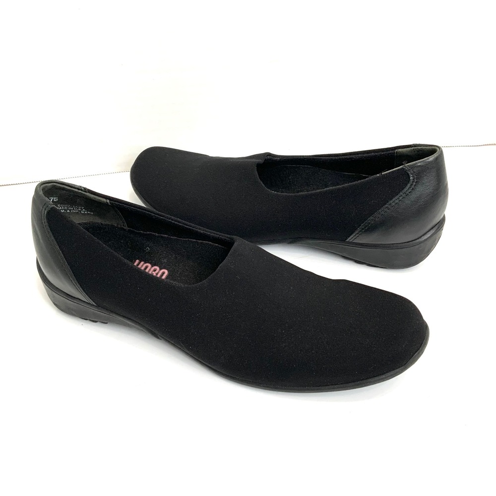 Munro Sz 8.5N Traveler Stretch Knit Black Flats Comfort Shoes